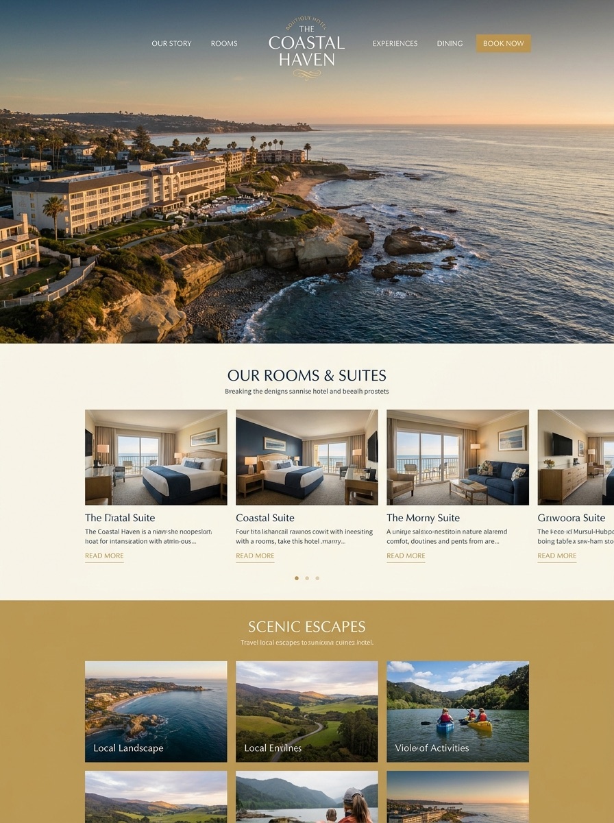 A boutique hotel landing page I built